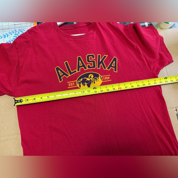 Gildan Alaska Carnival Cruise Unisex T-Shirt XL Heavy Cotton Burgundy Red - Picture 3 of 5